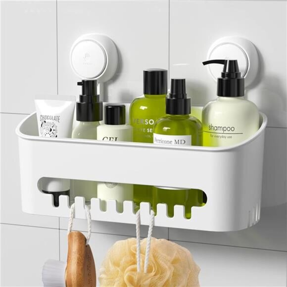 Shower Caddy Suction Cup NO-Drilling Removable Shower Shelf Powerful - Picture 1 of 5
